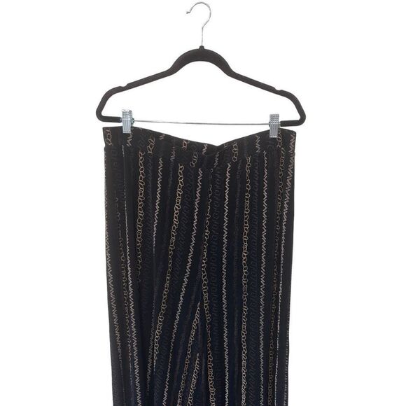 Chico’s Travelers Wide Leg Black Slinky Chain All Over Print Casual Pants Sz XL - Picture 2 of 14